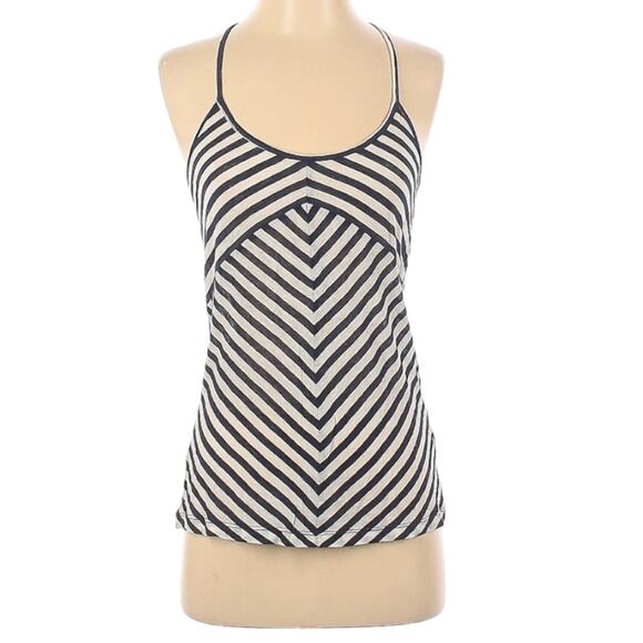 Club Monaco Boho Knit Tank Top size XS Blue & White Chevron Stripes - Picture 2 of 6